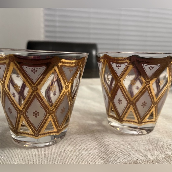 Rare 22 KT Gold Culver Ltd Barware 1960s Double Old Fashion Flared Set of 2 - Picture 3 of 9